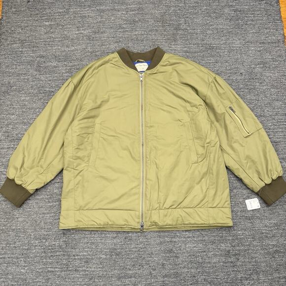 We the Free People Becca Bomber Jacket Women XL Green Oversized Baggy Military - Picture 1 of 11